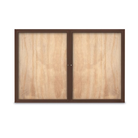 United Visual Products Slim Enclosed Corkboard, 11"x13-1/2", Satin Alum Frame/Surf UVEB1113-SATIN-SURF